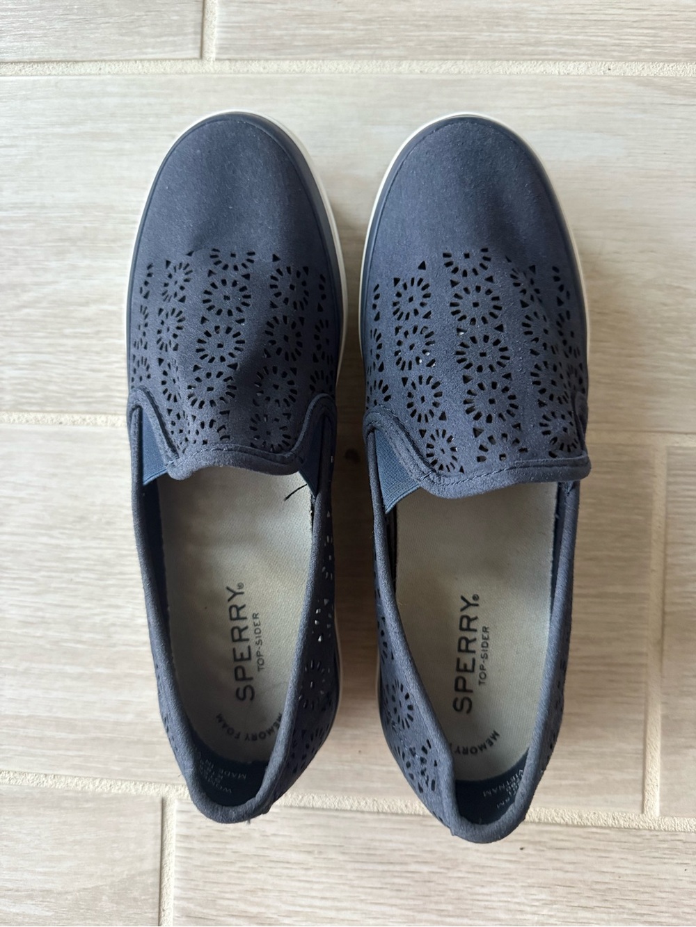 Sperry slip on shoes. Navy. 7.5. women.